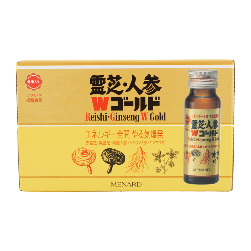Qoo10] メナード 霊芝・人参Wゴールド 50mL×10本